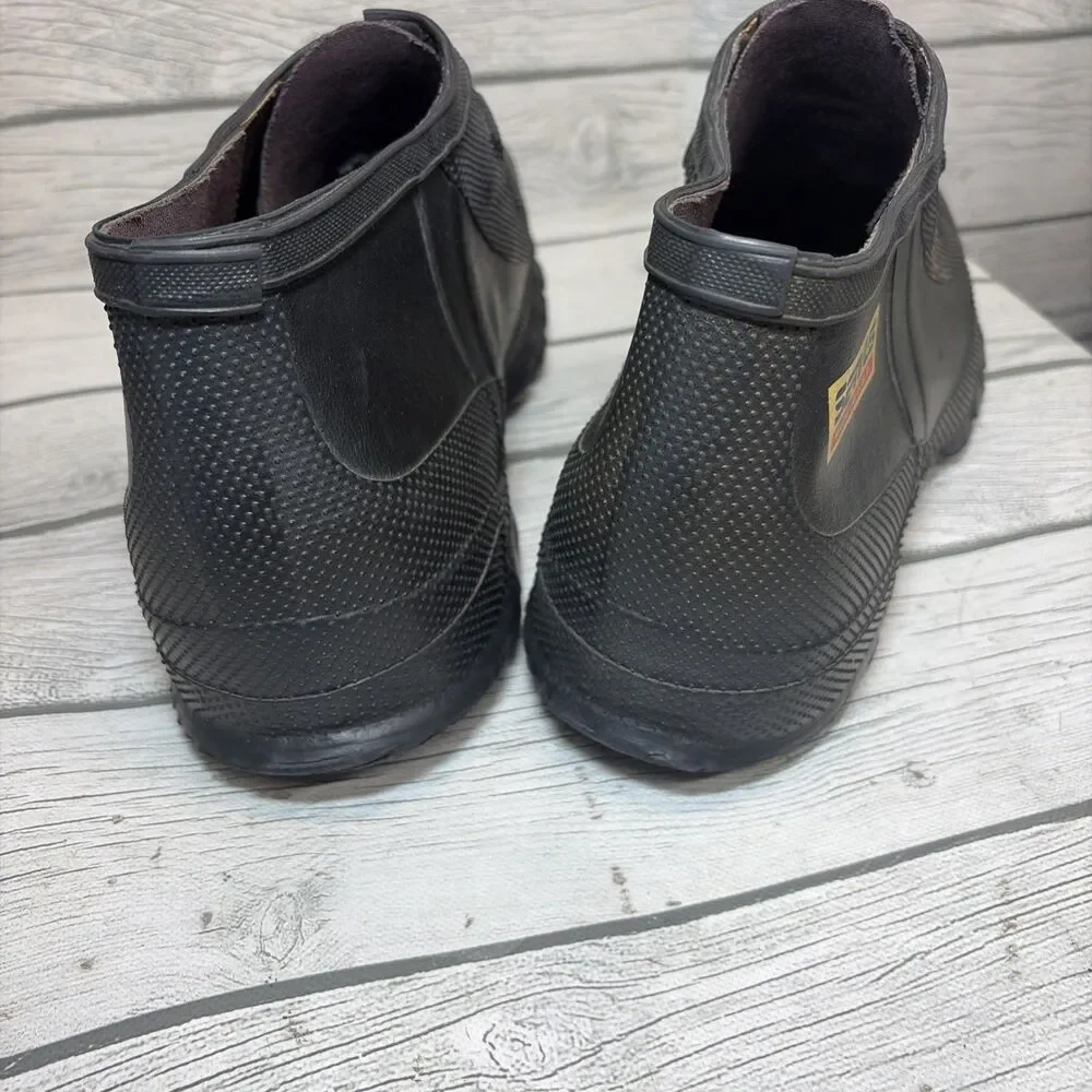 Servus USA made Black Rubber Galoshes Boots Slip on Shoe Cover Men's Rain Size 9